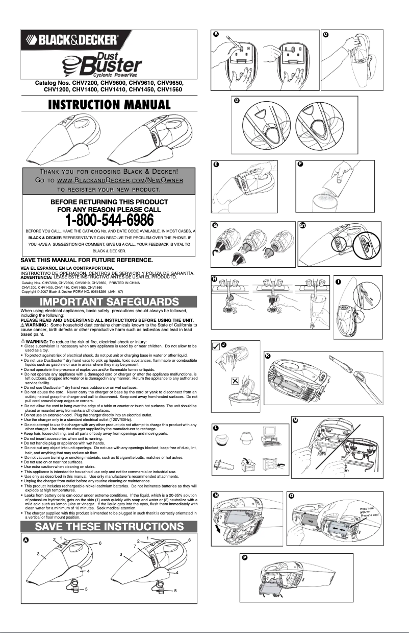 Página 1 del manual Manual de usuario Black & Decker CHV1200