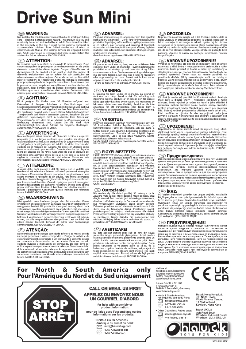 Página 1 del manual Manual de usuario Hauck Drive Sun Mini