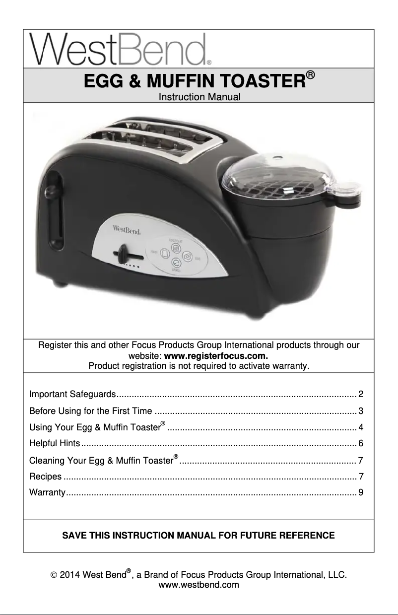 Página 1 del manual Manual de usuario WestBend TEM500W