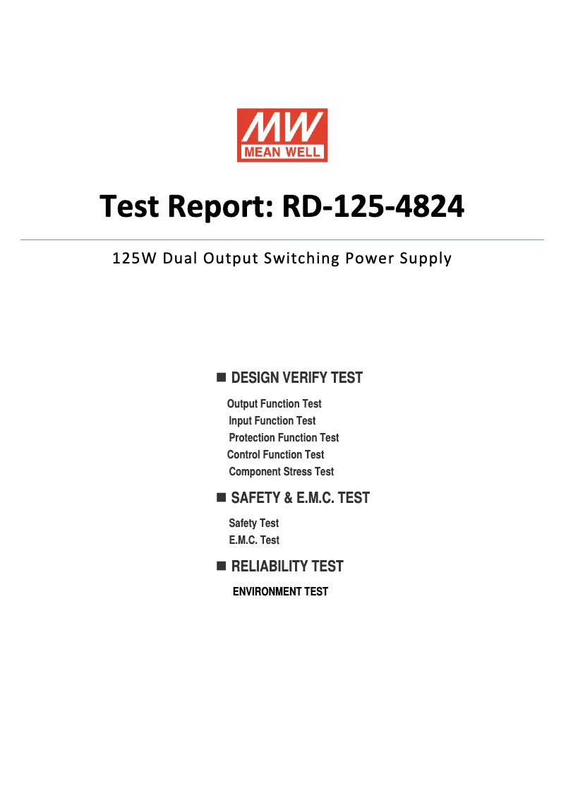 Página 1 del manual Ficha técnica Mean Well RD-125-4824