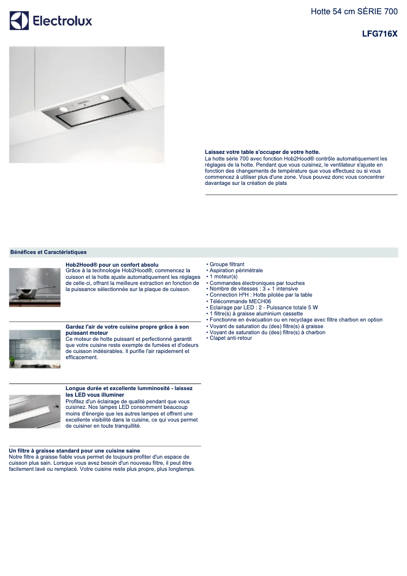 Página 1 del manual Ficha técnica Electrolux LFG716X