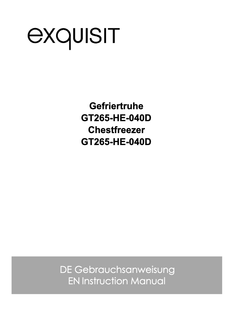 Página 1 del manual Manual de usuario Exquisit GT265-HE-040D