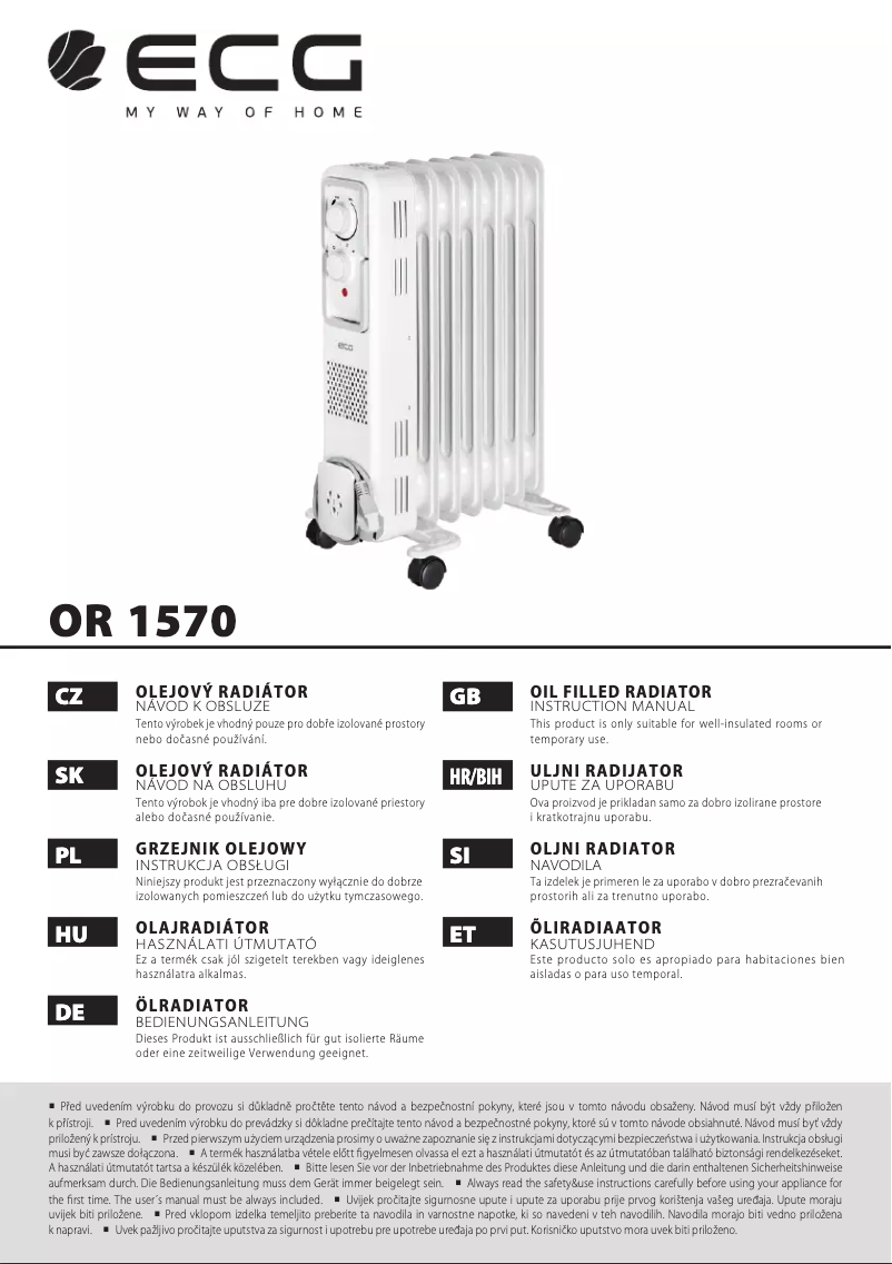 Imagen de la primera página del manual del dispositivo OR 1570