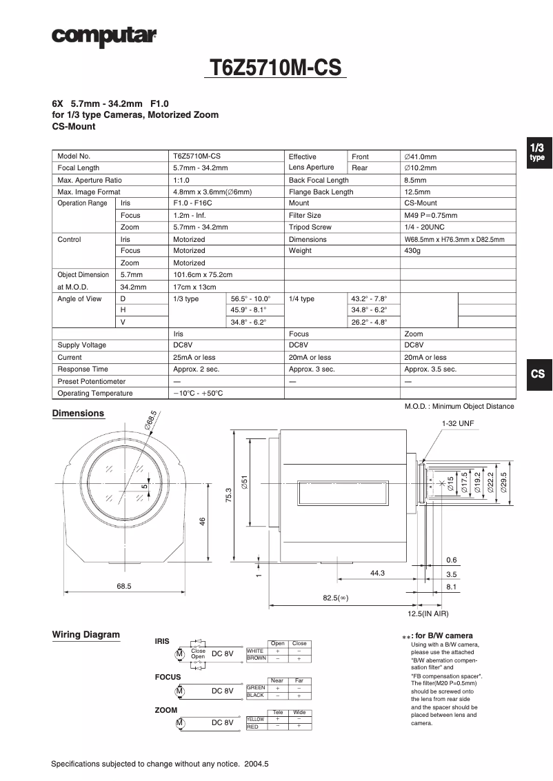 Imagen de la primera página del manual del dispositivo T6Z5710M