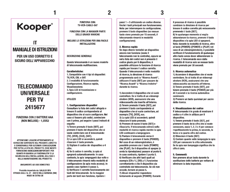 Página 1 del manual Manual de usuario Kooper 2415677