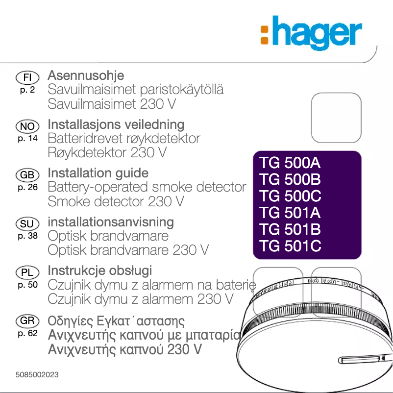 Página 1 del manual Manual de usuario Hager TG501B
