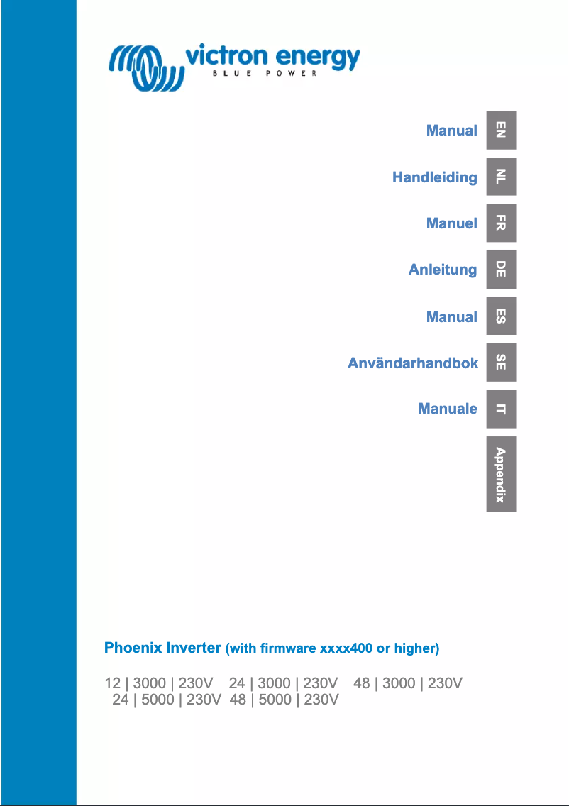 Página 1 del manual Manual de usuario Victron Energy Phoenix Inverter