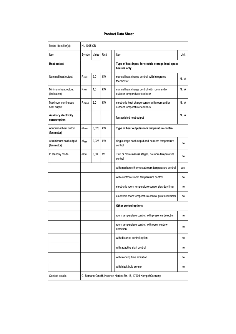 Imagen de la primera página del manual del dispositivo HL 1095 CB