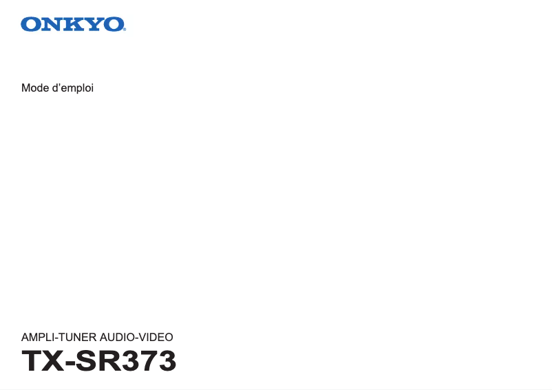 Página 1 del manual Manual de usuario Onkyo TX-SR373