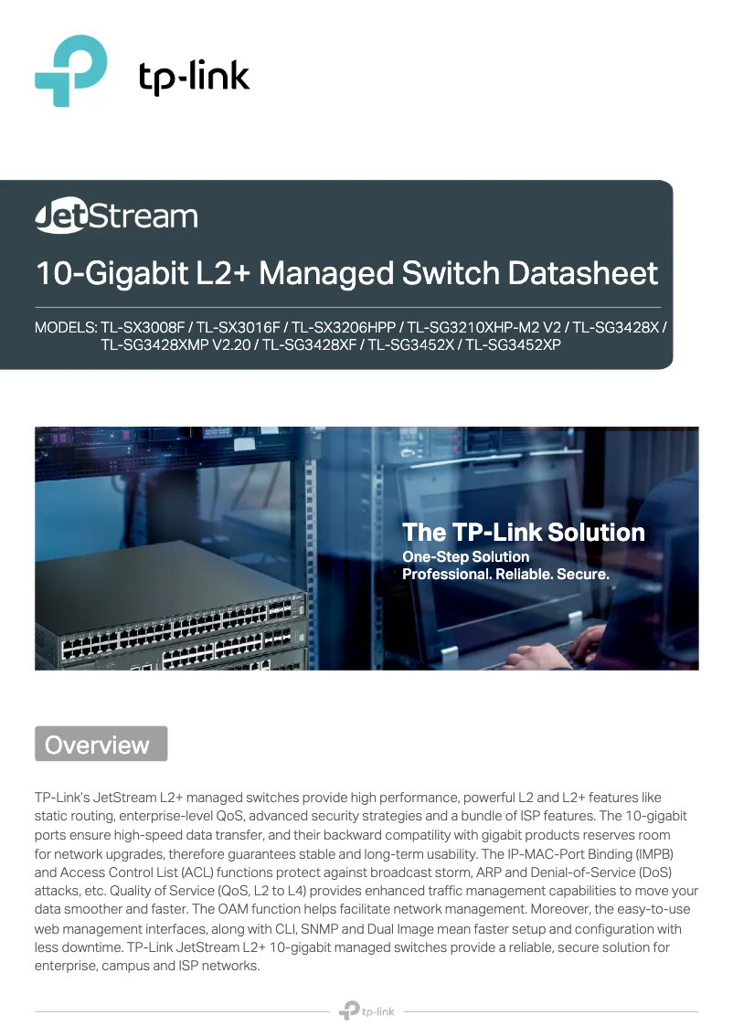 Página nº 1 - Ficha técnica TP-Link TL-SG3428XF