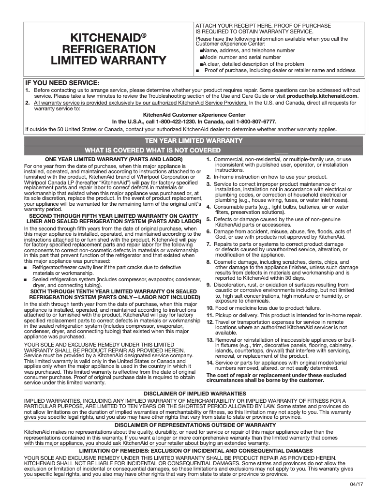 Imagen de la primera página del manual del dispositivo KRFF302EWH