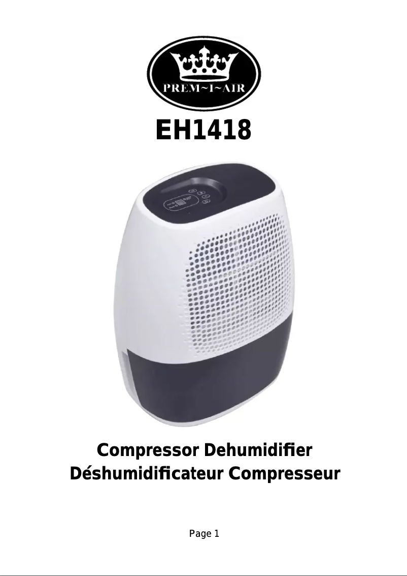 Página 1 del manual Manual de usuario Prem-I-Air EH1418
