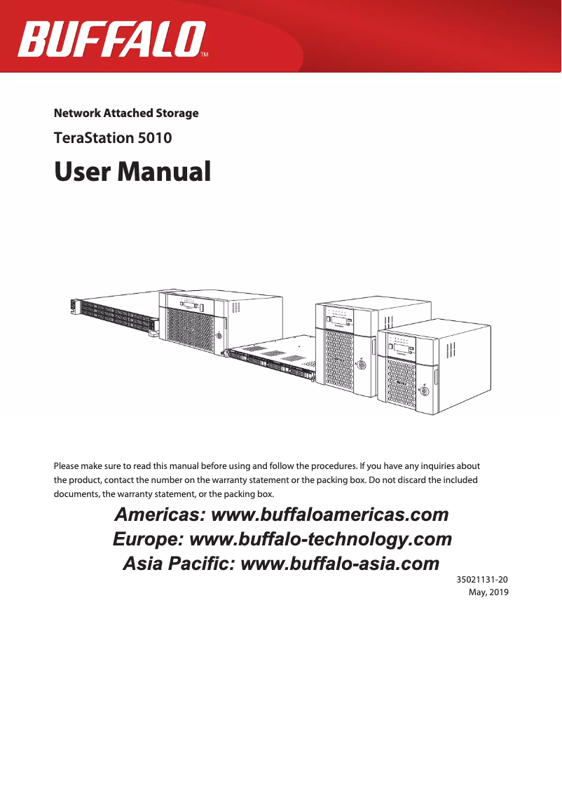Imagen de la primera página del manual del dispositivo TeraStation 5410RN