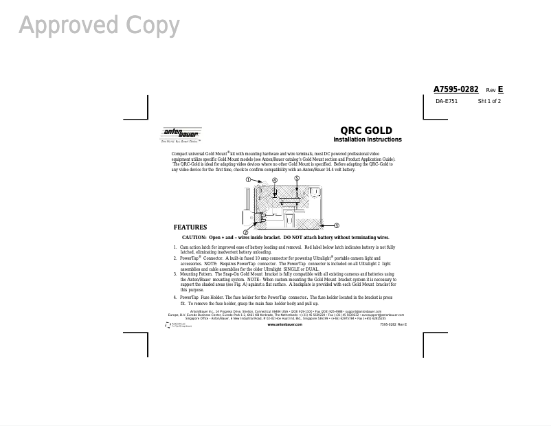 Imagen de la primera página del manual del dispositivo QRC-gold