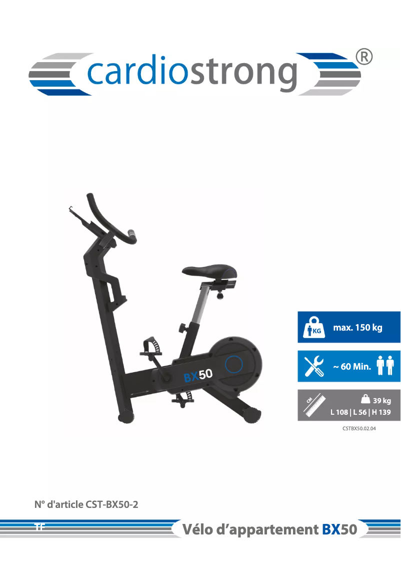 Página nº 1 - Manual de usuario Cardiostrong BX50