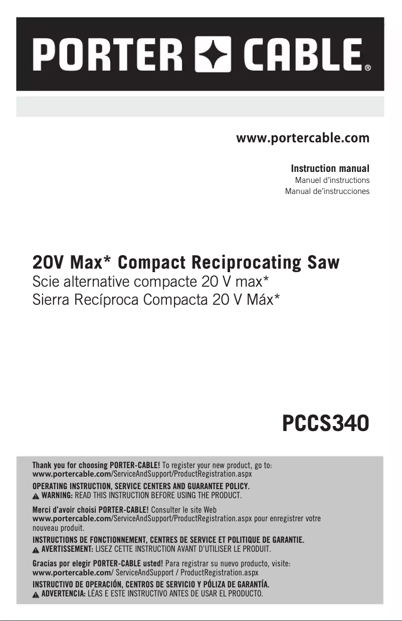 Imagen de la primera página del manual del dispositivo PCCS340