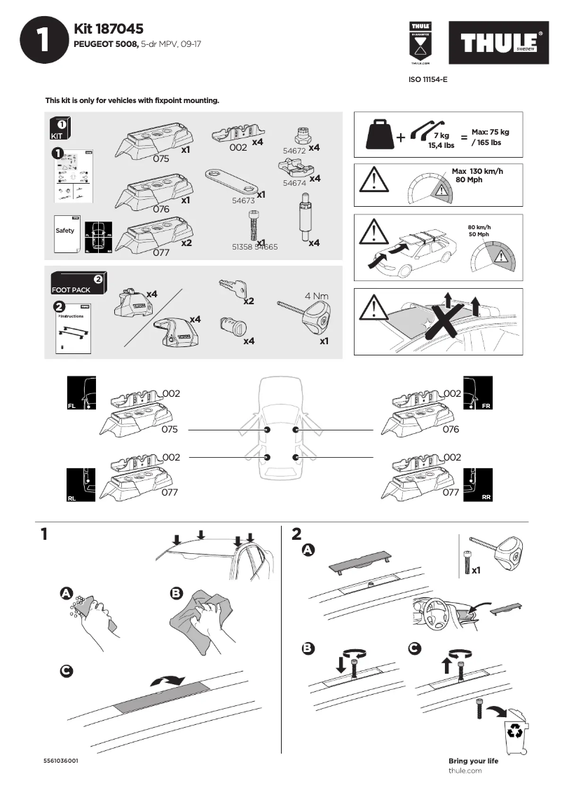 Imagen de la primera página del manual del dispositivo Kit 187045