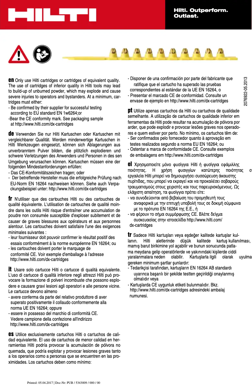 Página 1 del manual Instrucciones / montaje Hilti DX 5