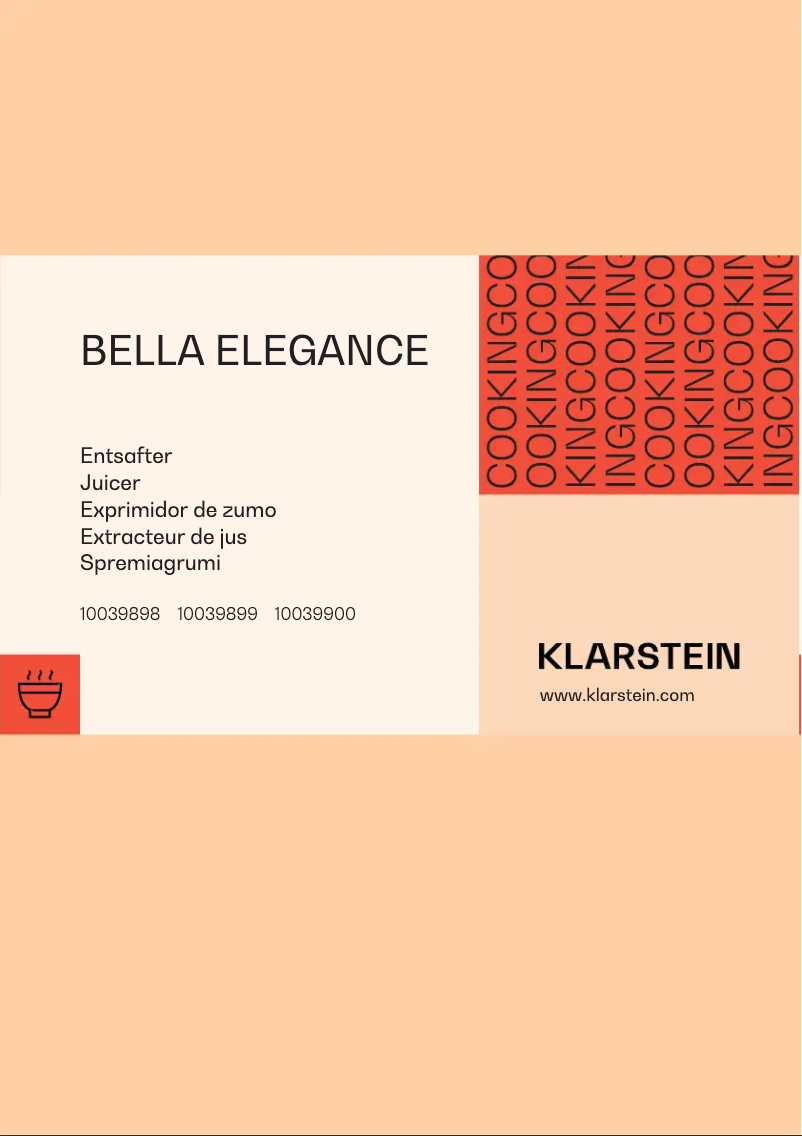 Imagen de la primera página del manual del dispositivo Bella Elegance