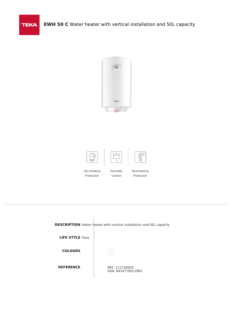 Imagen de la primera página del manual del dispositivo EWH 50 C