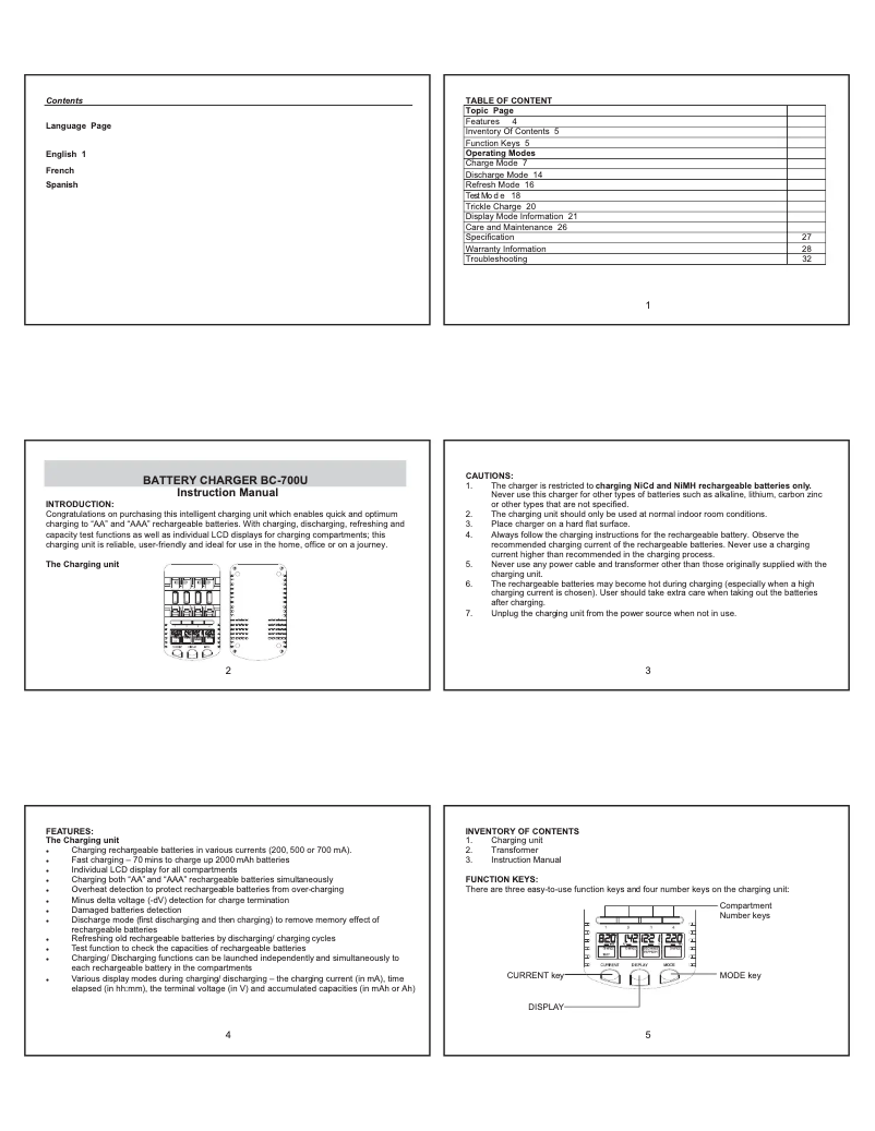 Página nº 1 - Manual de usuario La Crosse Technology BC700-CBP