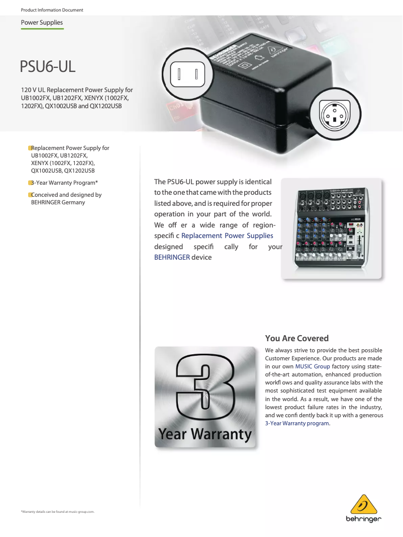 Imagen de la primera página del manual del dispositivo PSU6-UL