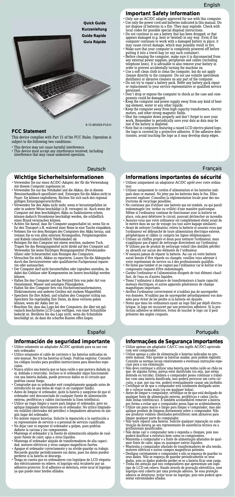 Página 1 del manual Manual de usuario Inovia W550