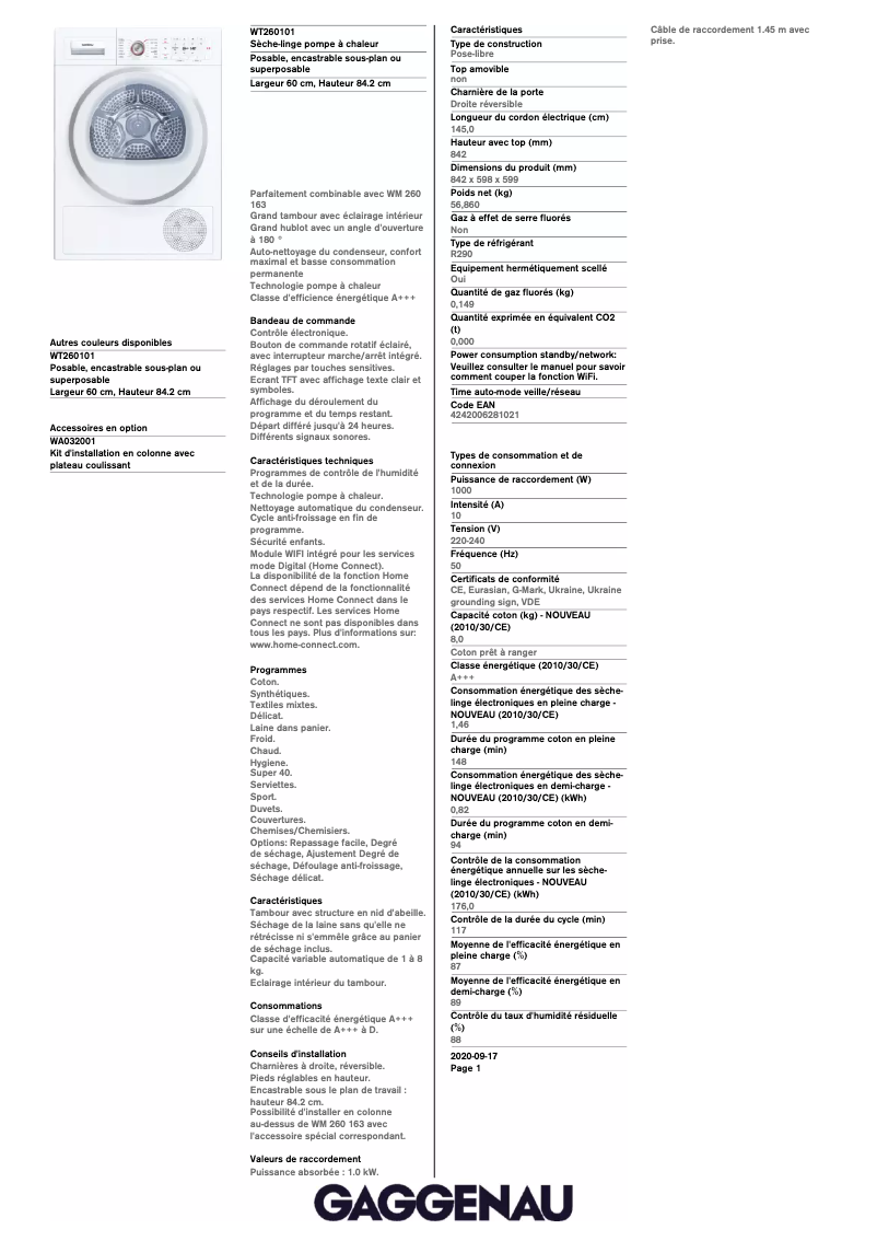 Imagen de la primera página del manual del dispositivo WT260101