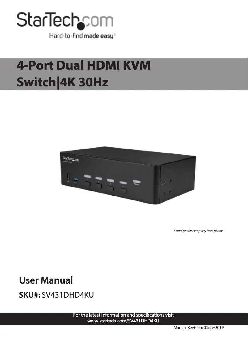 Imagen de la primera página del manual del dispositivo SV431DHD4KU