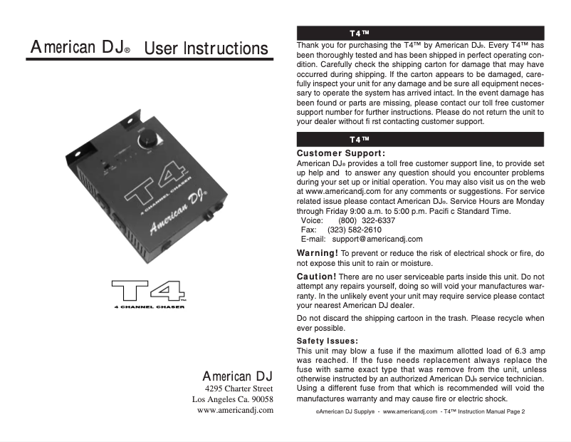 Imagen de la primera página del manual del dispositivo T4