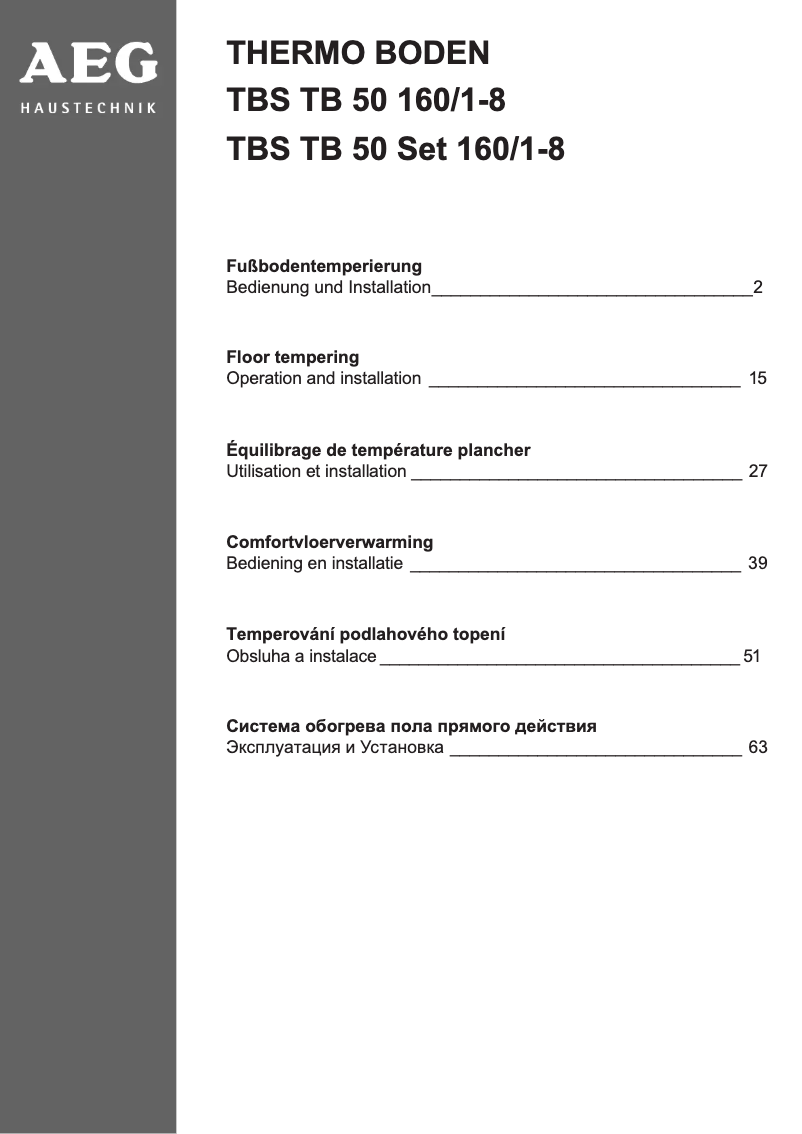 Imagen de la primera página del manual del dispositivo TBS TB 50