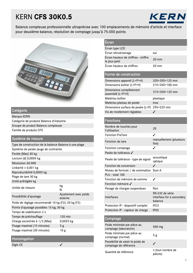 Imagen de la primera página del manual del dispositivo CFS 30K0.5