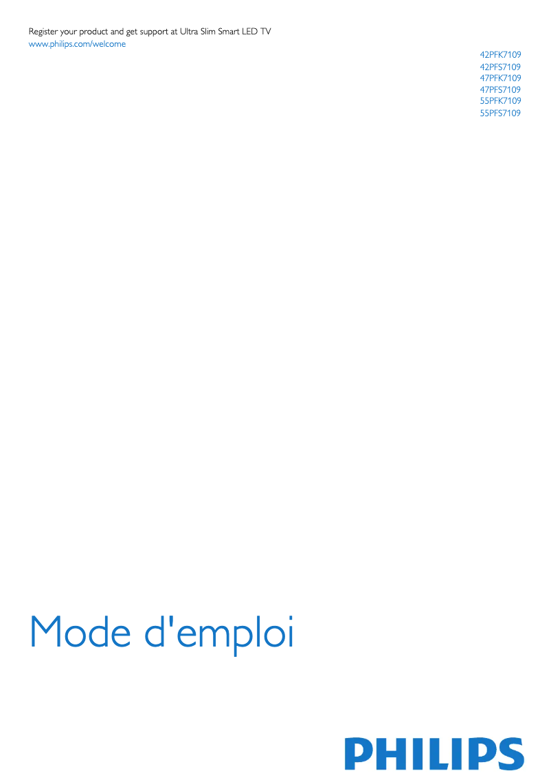 Imagen de la primera página del manual del dispositivo 55PFS7109