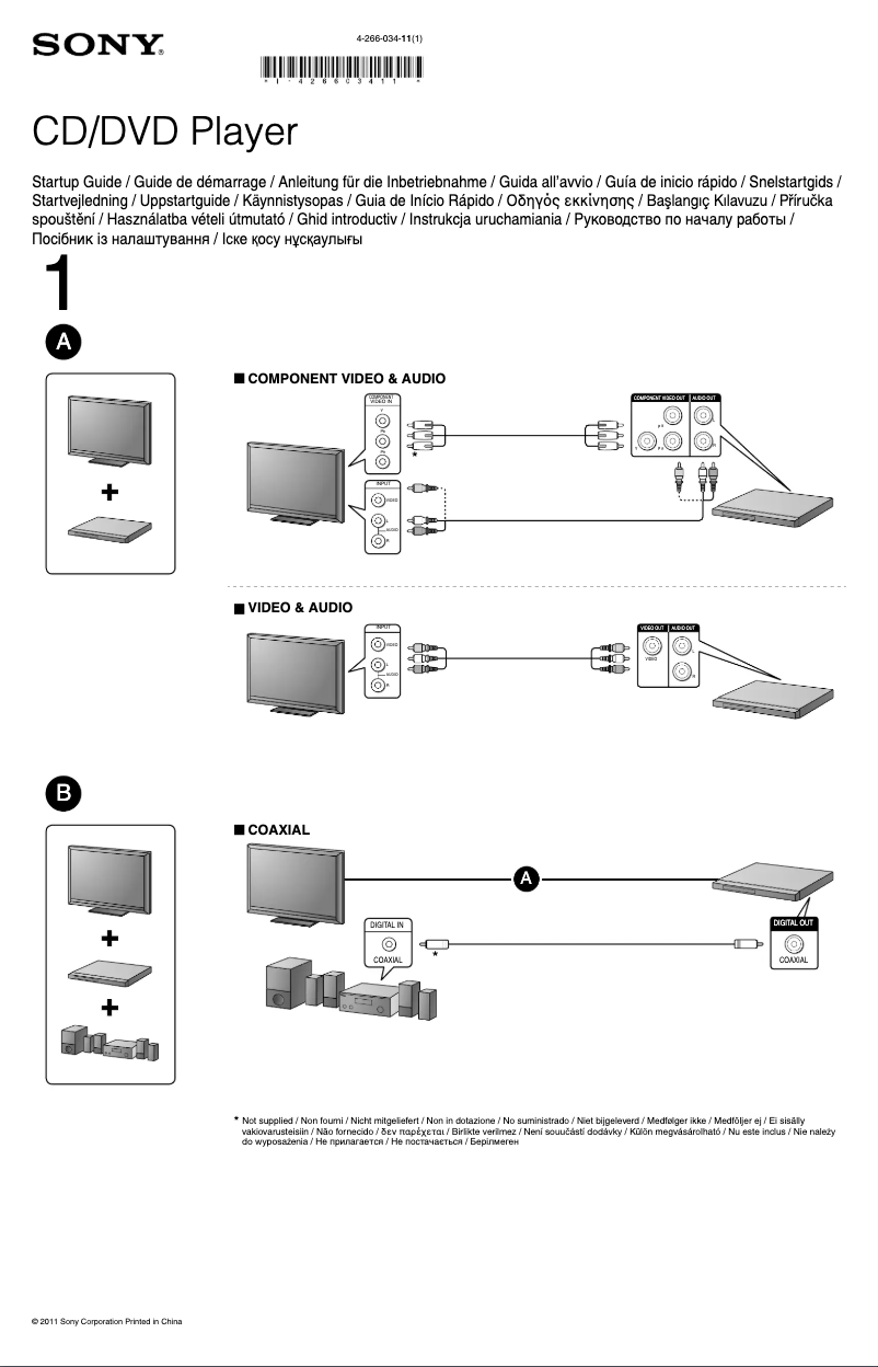 Página nº 1 - Guía de instalación Sony DVP-SR550K