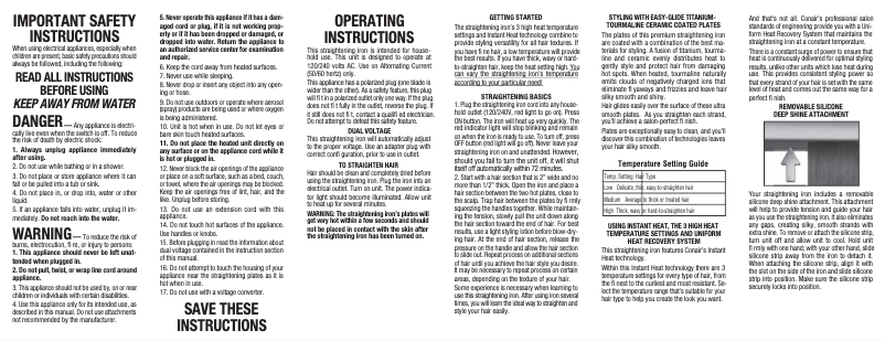 Página nº 1 - Manual de usuario Conair CS64