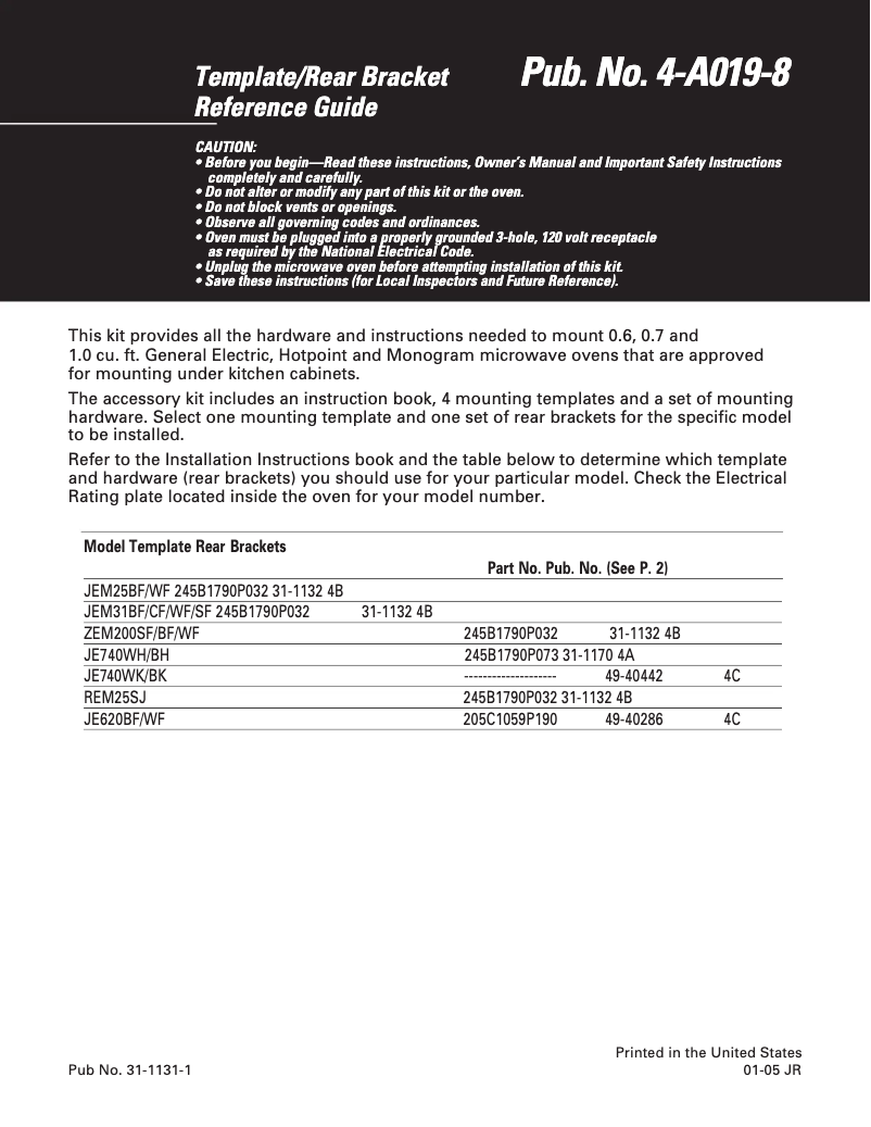 Imagen de la primera página del manual del dispositivo JEM25BF