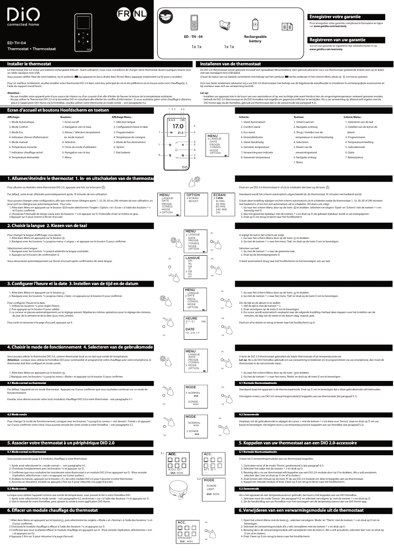 Página 1 del manual Manual de usuario DiO ED-TH-04