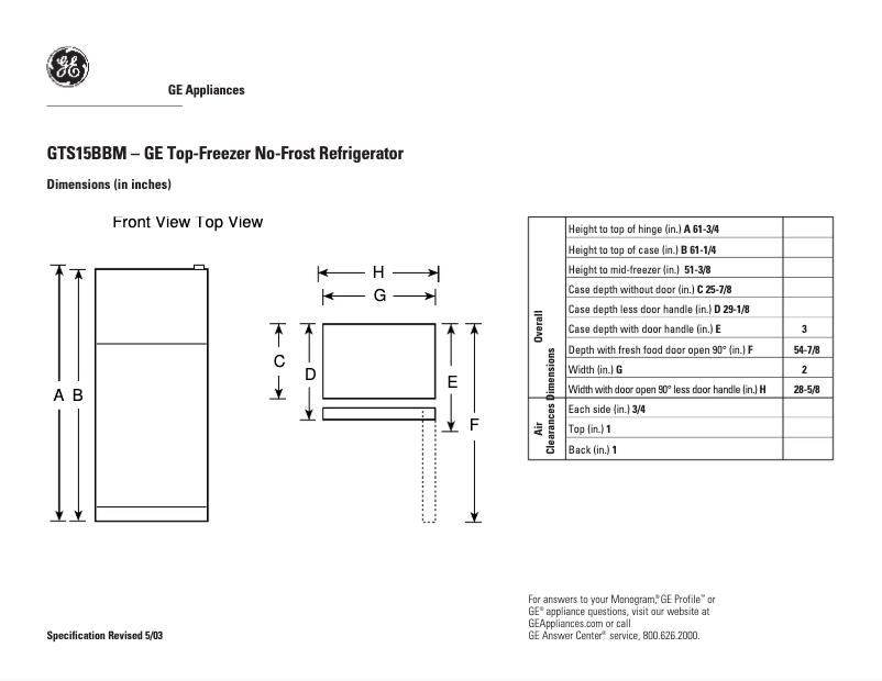 Imagen de la primera página del manual del dispositivo GTS15BBMLAA