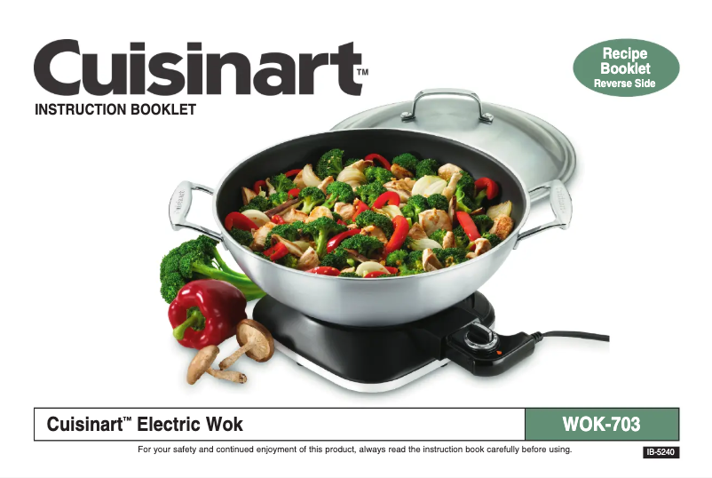 Página 1 del manual Manual de usuario Cuisinart WOK-703