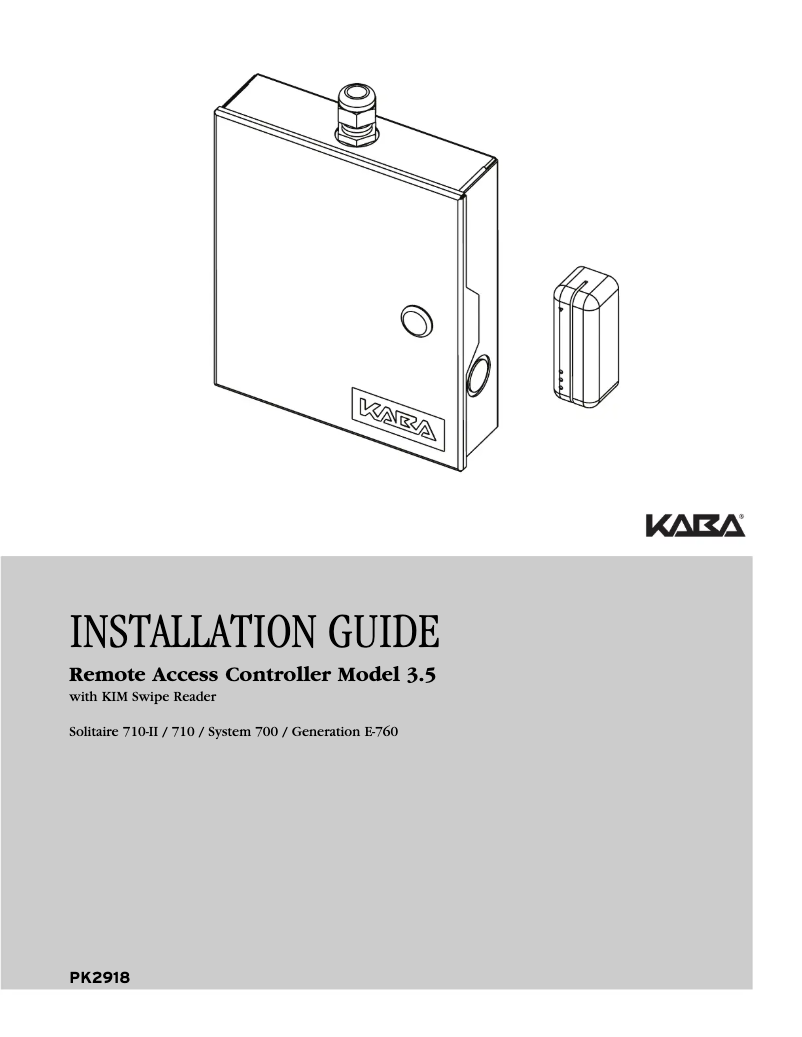 Página 1 del manual Manual de usuario Dormakaba Remote Access Controller Model 3.5