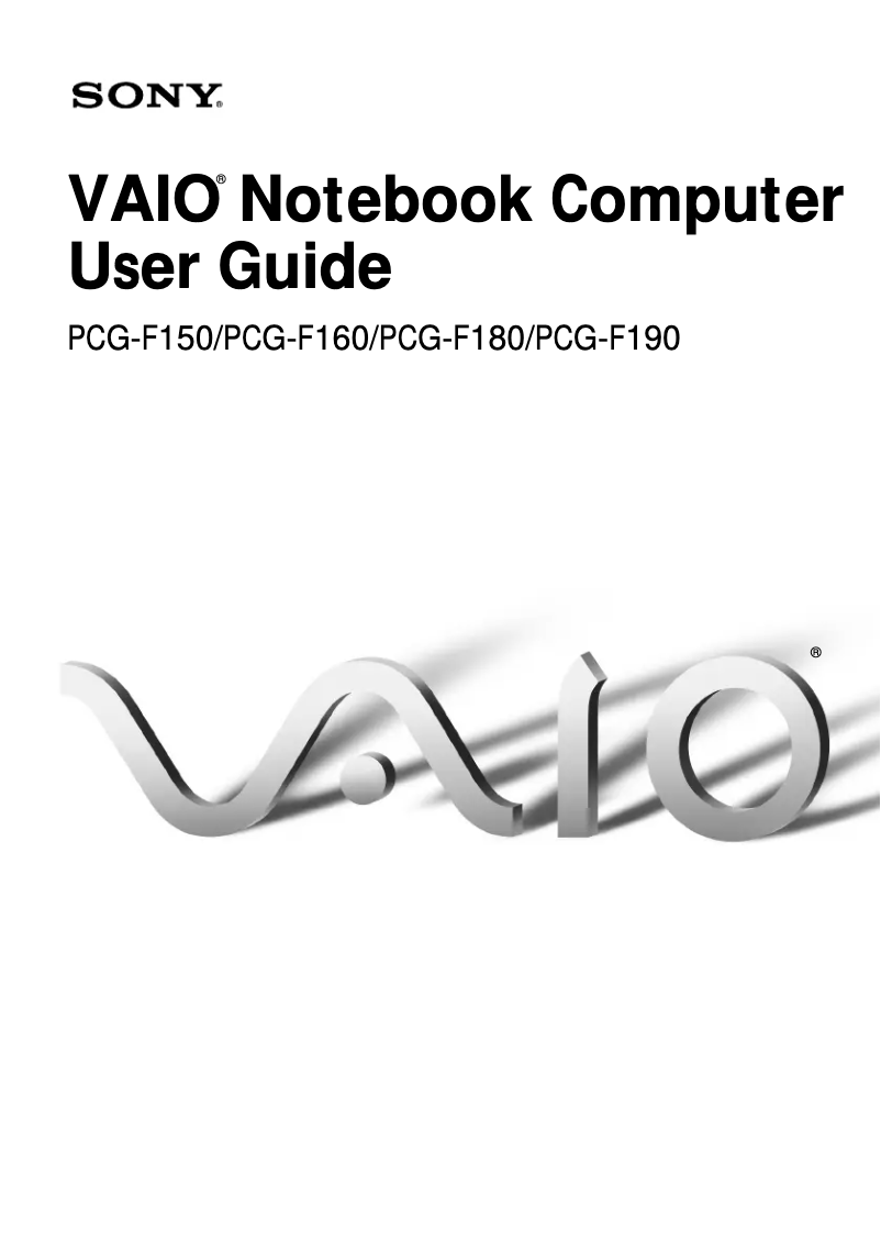 Imagen de la primera página del manual del dispositivo Vaio PCG-F180