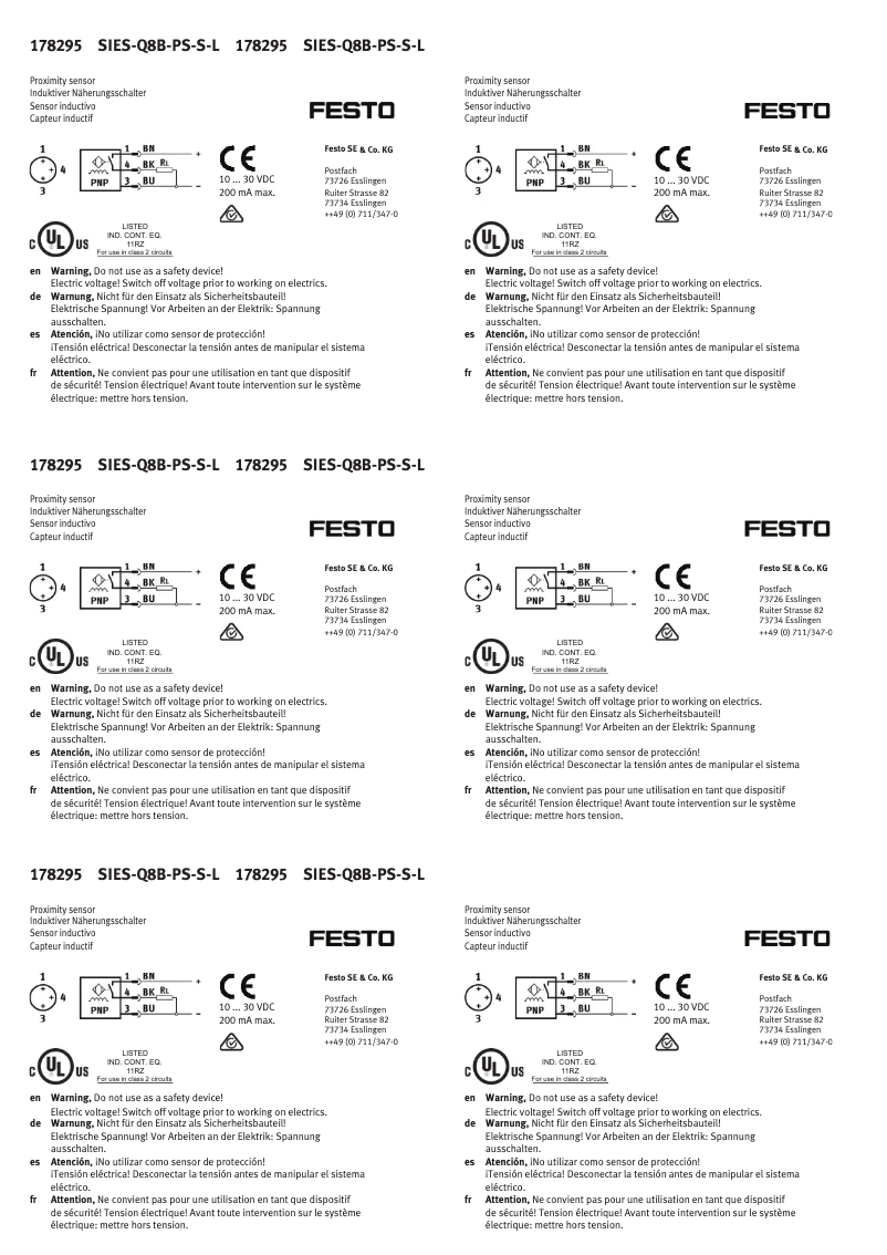 Imagen de la primera página del manual del dispositivo SIES-Q8B-PS-S-L