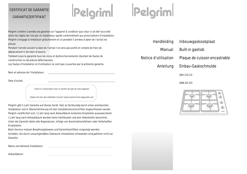 Imagen de la primera página del manual del dispositivo GKB 225