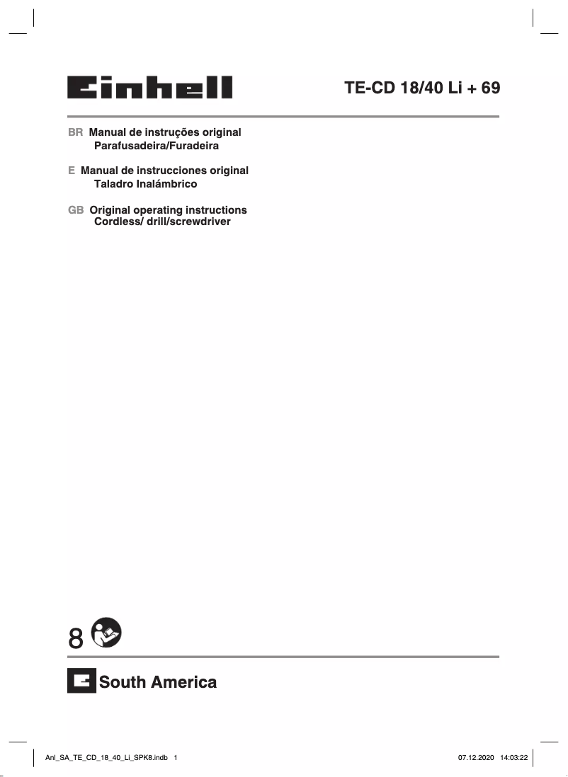 Imagen de la primera página del manual del dispositivo TE-CD 18/40 Li + 69