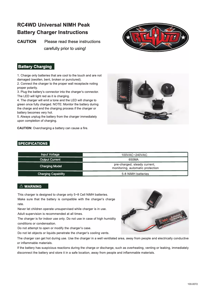 Página 1 del manual Manual de usuario RC4WD Z-E0106