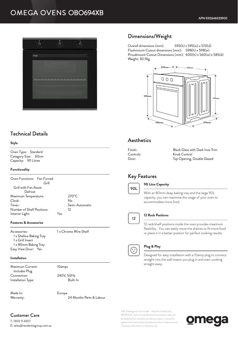 Imagen de la primera página del manual del dispositivo OBO674XB