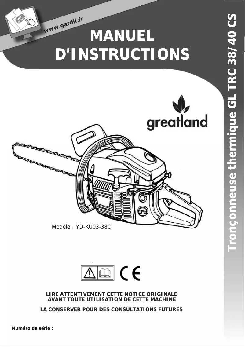 Página 1 del manual Manual de usuario Greatland GL TRC 40 CS