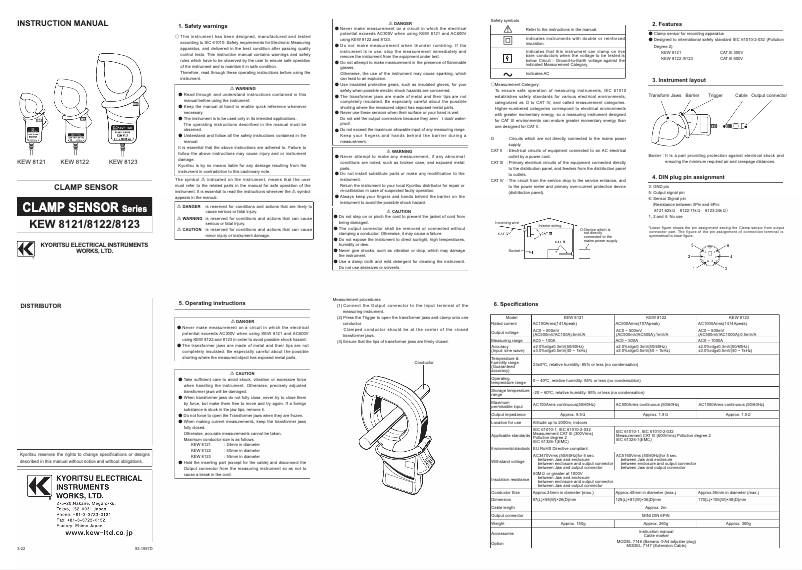 Página 1 del manual Manual de usuario Kyoritsu KEW 8123