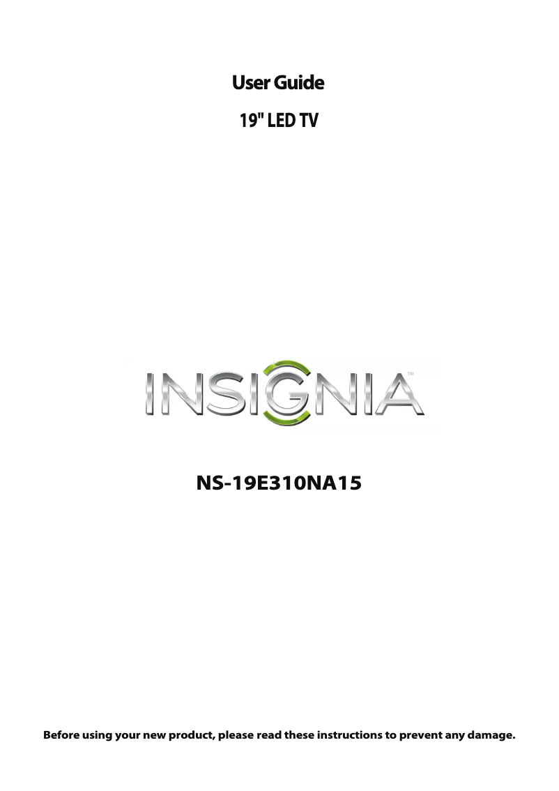 Página 1 del manual Manual de usuario Insignia NS-19E310NA15
