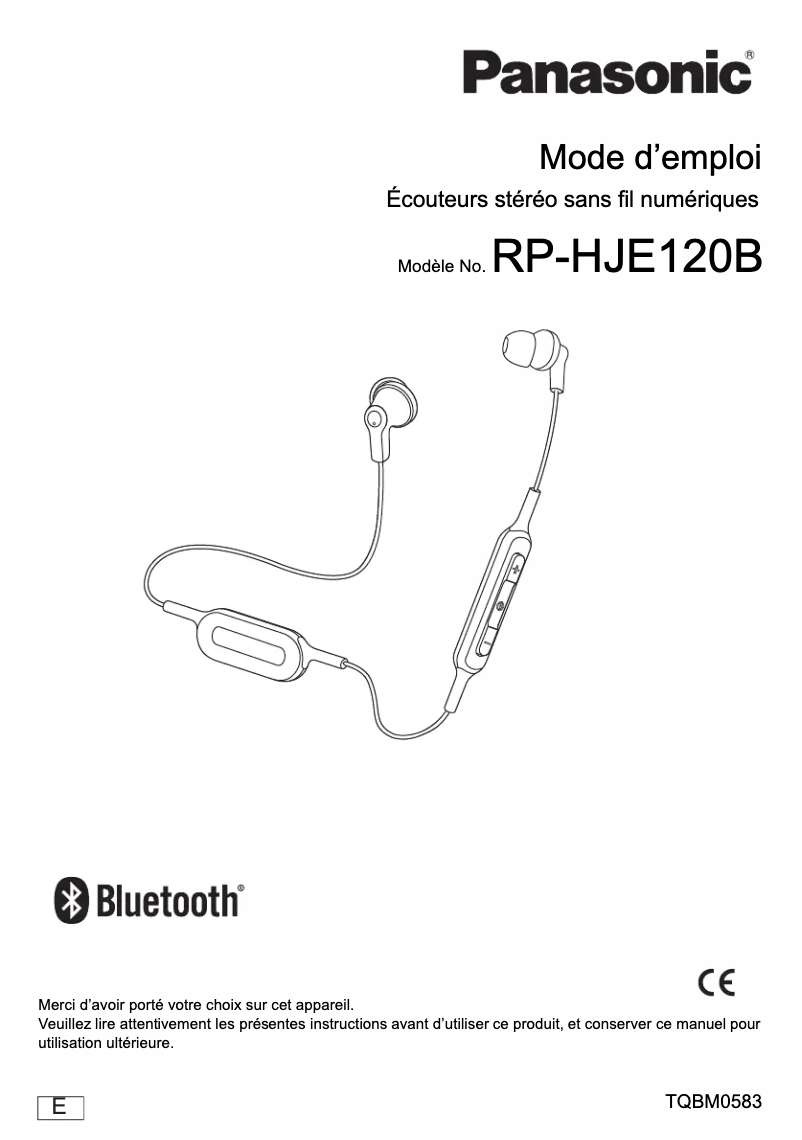 Página 1 del manual Manual de usuario Panasonic RP-HJE120
